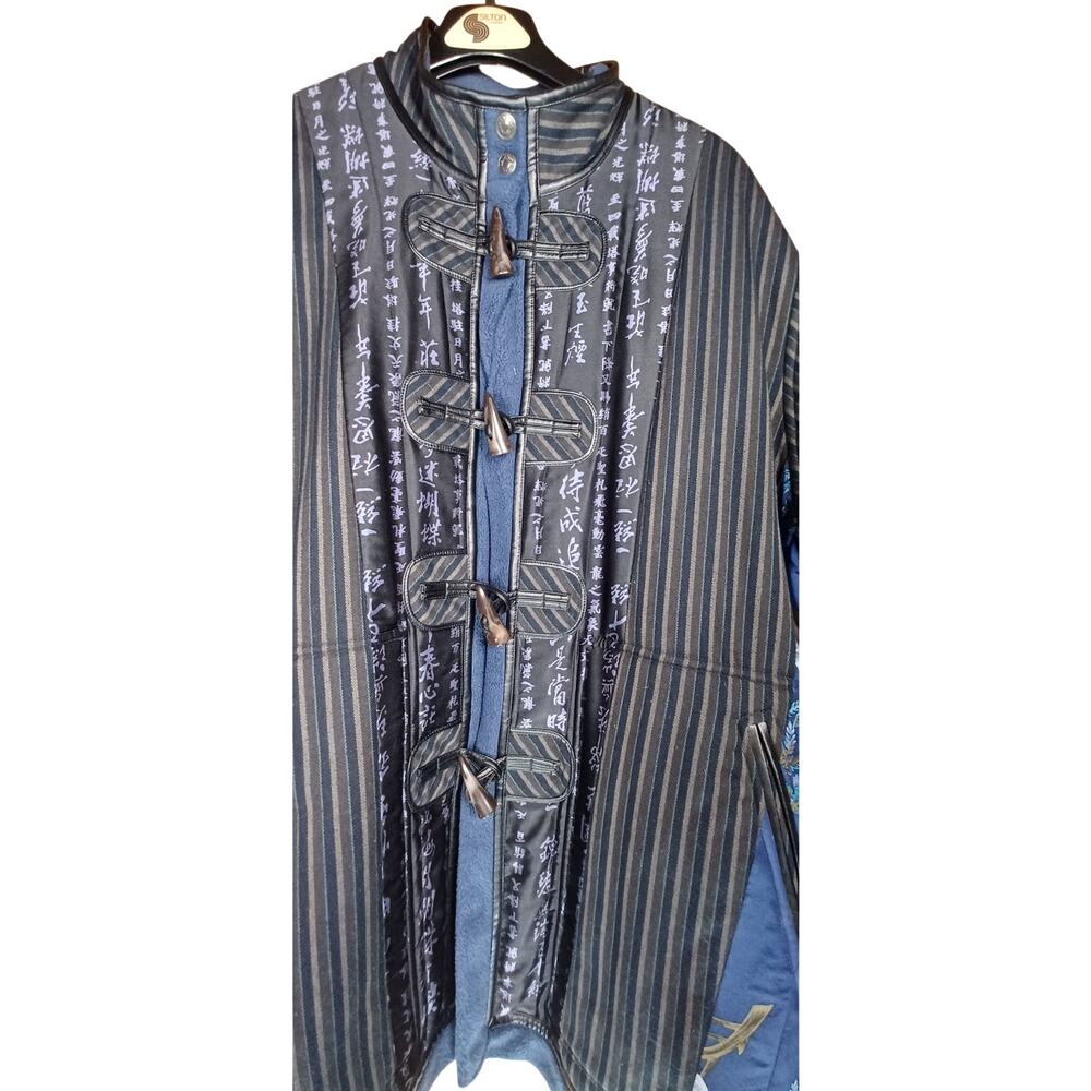 VTG Koos Of Course Womens 1X Chinese Script Reversible Coat Silk Overlay Artsy - Picture 5 of 8